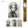 Papier decoupage morwowy FPA3006, Seria Inspired by Klimt, kobiety, zloto, dekoracyjne wzory, kamienie szlachetne, mozaiki, motywy secesyjne * Mulberry decoupage paper FPA3006, women, gold, decorative patterns, gemstones, mosaics, Art Nouveau motifs
